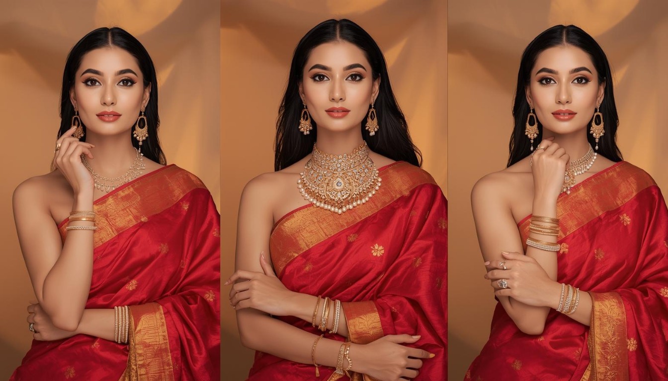 AI-generated jewelry model images for marketing